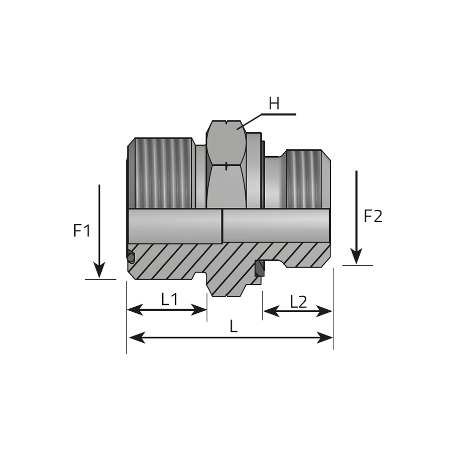 ADAPTOR MALE ORFS - METRIC MALE FORM E