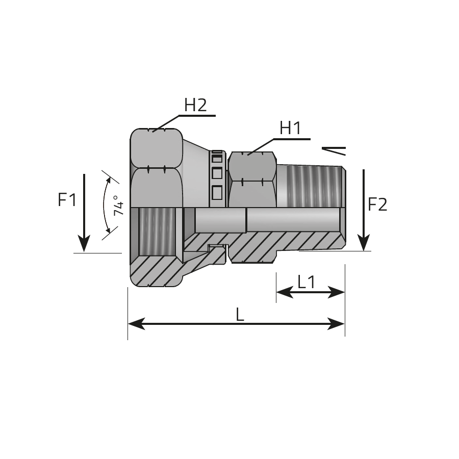 ADAPTOR SWIVEL FEMALE JIC - MALE NPT -  Vitillo