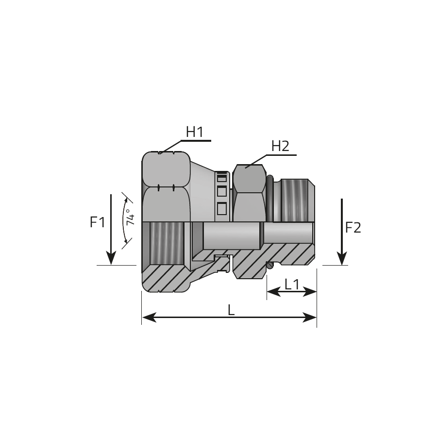 ADAPTOR SWIVEL FEMALE JIC - MALE UNF