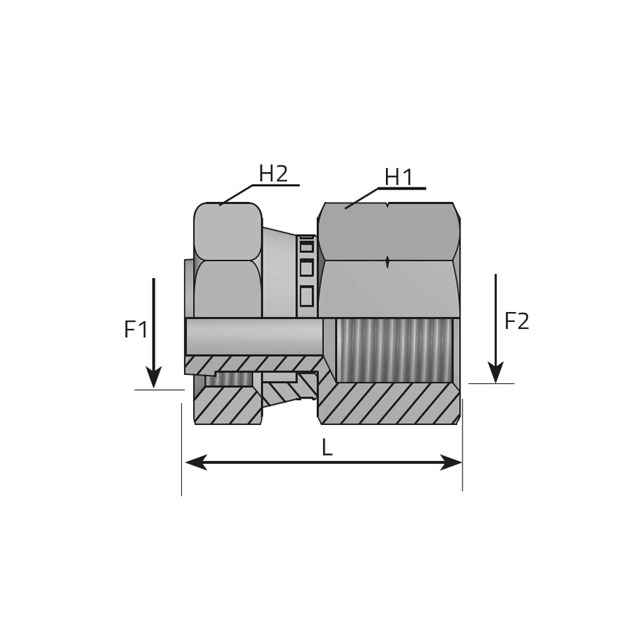 ORFS SWIVEL NUT - METRIC FEMALE -  Vitillo