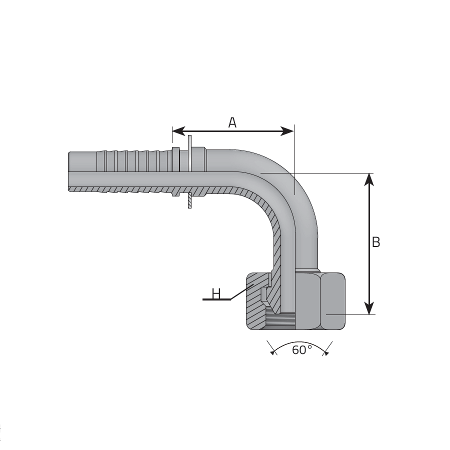 FEMMINA BSPP SV 60° (DADO LIBERO)