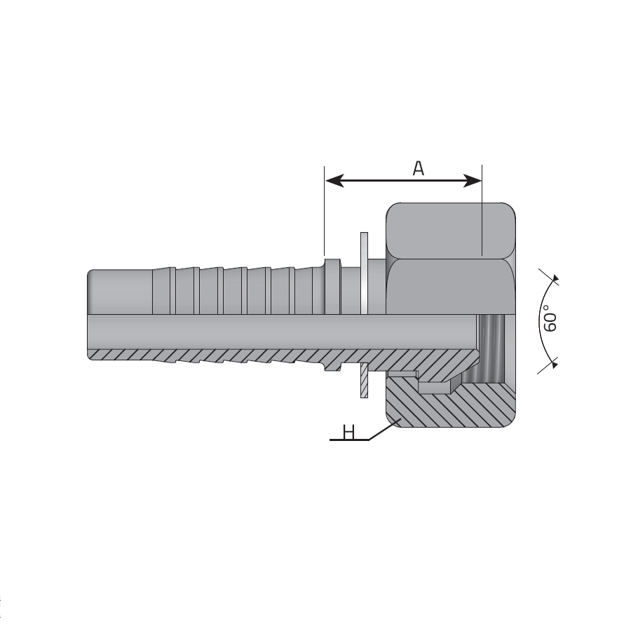 FEMMINA BSPP SV 60° (DADO LIBERO) -  Vitillo