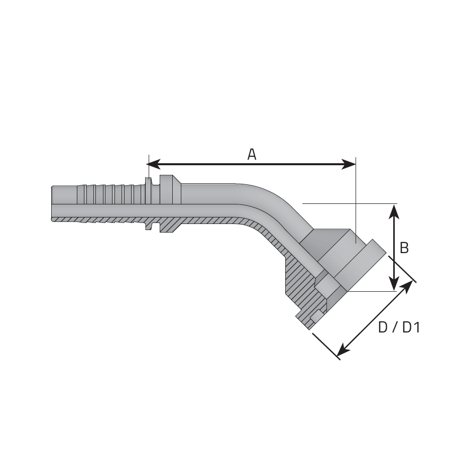 FLANGIA A 45° SAE J518 6000 PSI INTERA -  Vitillo