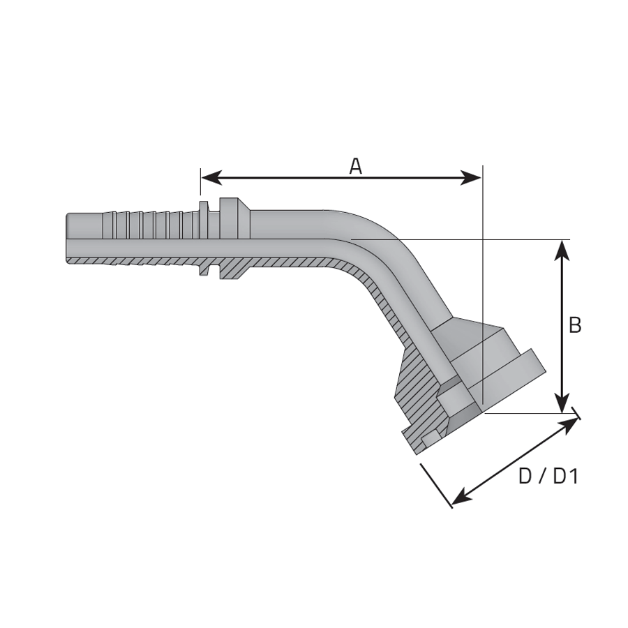 FLANGE CODE 62 - 6000 PSI - 60° ELBOW